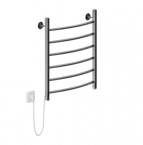 Полотенцесушитель Mixline Capella 60х50 кнопочный выключатель, 255 Вт, 6 перекладин, дуга, левый, электрический: фотография 1
