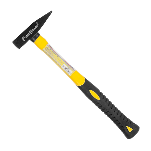 Молоток слесарный кованный фиберглассовая рукоятка 200г, РемоКолор: фотография 1
