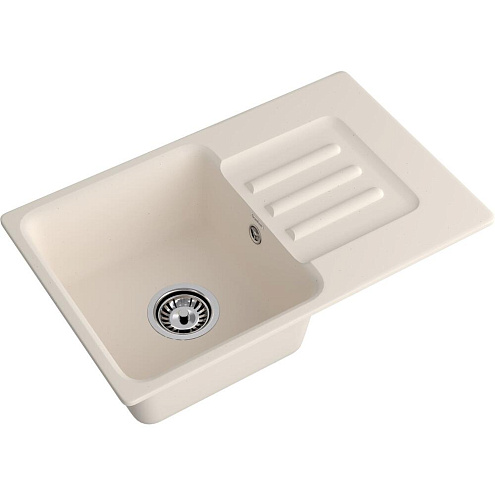 Мойки GRANFEST SMART SM680 L (мрамор) 1 чаша+крыло 680х430 мм  белый без сифона: фотография 1