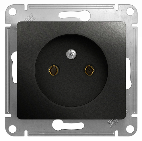 Розетка Glossa 16А IP20 250В без заземления механизм антрацит Systeme Electric GSL000741: фотография 1