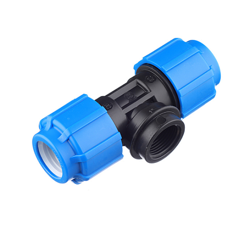 Тройник ПЭ 32х1&quot;х32 внутренняя резьба  обжимной ТПК-Аква: фотография 1