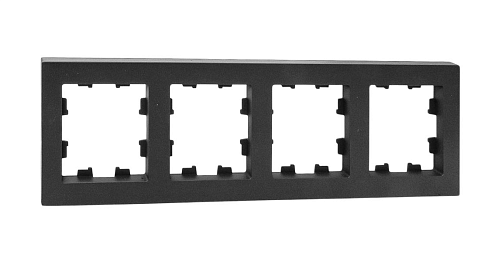Рамка 4-местная Эпика пластик черный EKF UP1-FPB-04: фотография 1