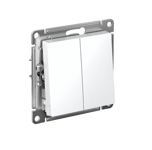 Переключатель перекрестный 2-клавишный AtlasDesign (сх.7+7) 10АХ механизм белый Systeme Electric ATN000173: фотография 1