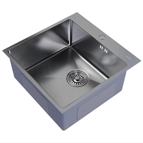 Мойка настоьльный монтаж 500х500 выпуск 3 1/2"  MIXLINE PRO 200 мм с сифоном : фотография 1