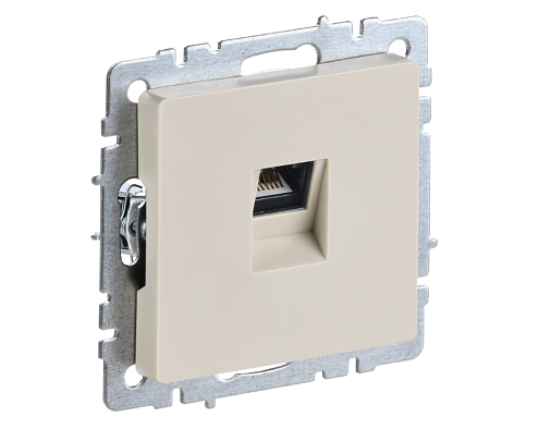 Розетка компьютерная Brite RJ45 кат.5E РК10-БрКр бежевый IEK BR-K10-1-K10: фотография 1