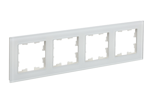 Рамка 4-местная BRITE РУ-4-2-Бр стекло белый матовый IEK BR-M42-G-31-K01: фотография 1
