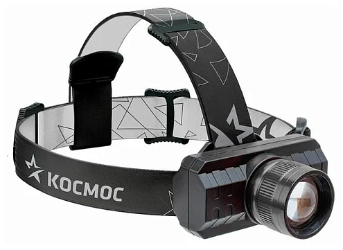 Фонарь налобный с зумом 3Вт ХРЕ литий 1200mAh зарядка micro USB шнур в компл. КОСМОС KocH3WZoo: фотография 1