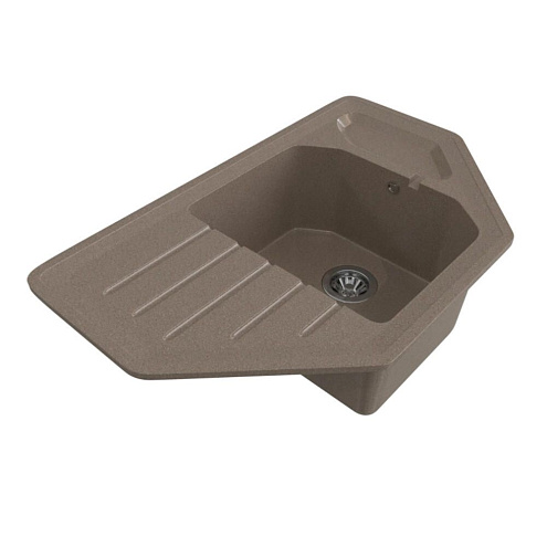 Мойка ML-GMS17 СТАНДАРТ угловая с крылом, терракот (307), 485х780х190 мм: фотография 1