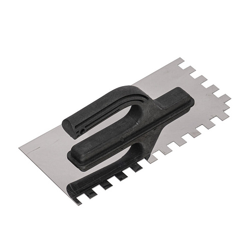 Гладилка зубчатая, 130х270мм, зуб 12х12мм, нержавейка, пластиковая ручка, Ремоколор: фотография 1