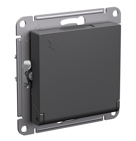 Розетка AtlasDesign 16А IP20 с заземлением со шторками с крышкой механизм базальт Systeme Electric ATN001446: фотография 1