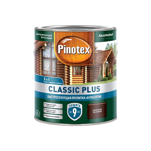 Пропитка-антисептик 3 в1 Pinotex Classic Plus акрил-алкидная, Палисандр 2,5л: фотография 1