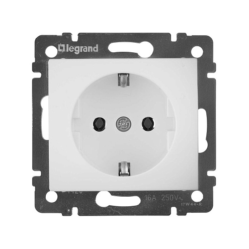 Механизм розетки 1-м СП Valena с заземл. бел. Leg 774420: фотография 1