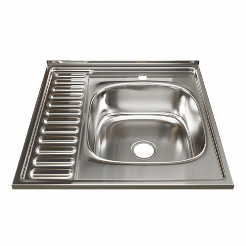 Мойка 600х600 правый выпуск 3 1/2" MIXLINE 180 мм  с сифоном: фотография 1