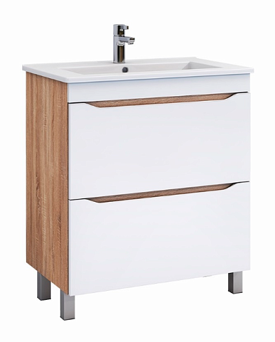 Тумба под раковину Grani 600-0-2 (Элина) дуб золотой под умывальник Элина 60: фотография 1