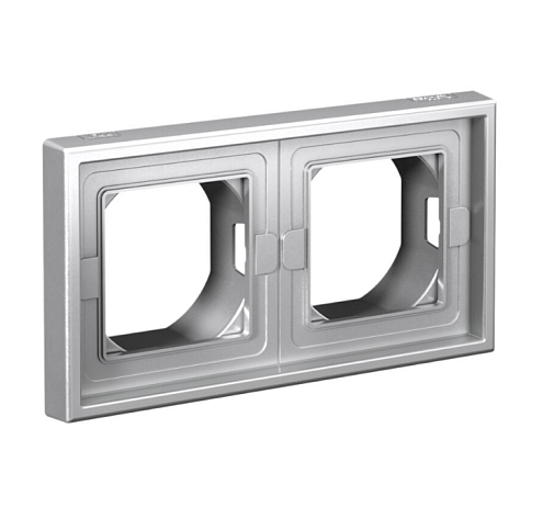 Рамка 2-местная ArtGallery IP44 алюминий Systeme Electric GAL440302: фотография 1