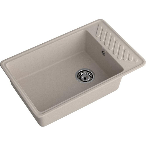 Мойка GRANFEST QUARZ 51  1 чаша+крыло 760х480 песок без сифона: фотография 1