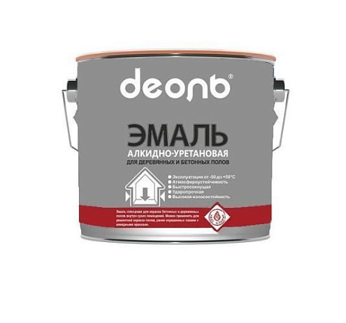 Эмаль ДЕОЛЬ для бетонных и деревянных полов, светло-серый 3кг : фотография 1