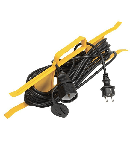 Удлинитель-шнур на рамке 1х20м с заземл. 10А IP44 УР20 ПВС 3х1 IEK WKF14-10-01-20-44: фотография 1