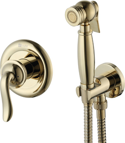 Смеситель Lemark "Брава" LM4719G с гигиеническим душем встраиваемый золото: фотография 1