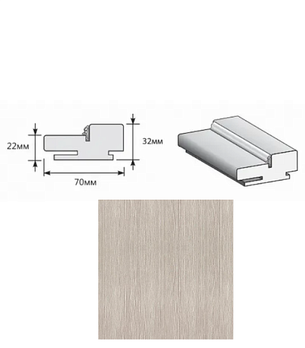 Коробка &quot;Т&quot; ЭКО Cappuccino Melinga МДФ 2070х70х32 (у,п) : фотография 1