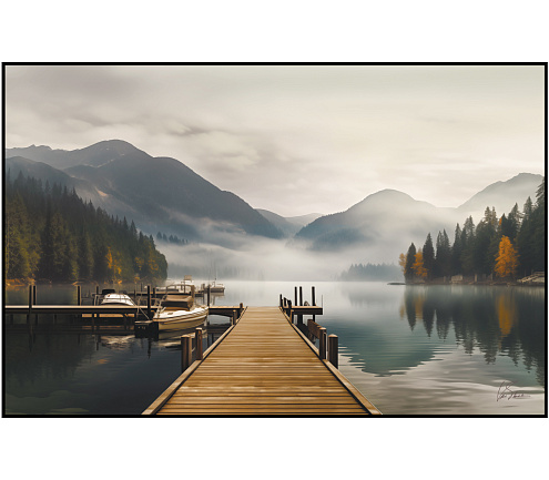 Картина интерьерная Victoria Stenova 70х110 холст в раме Река 8271039: фотография 1