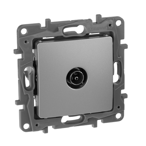 Механизм розетки TV Etika 2дБ с топологией "звезда" алюминий Legrand 672451: фотография 1