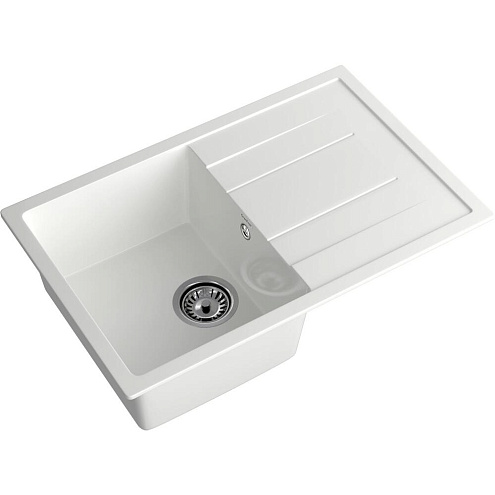 Мойка GRANFEST GF-Q780L  чаша+крыло 770х495 мм иней: фотография 1