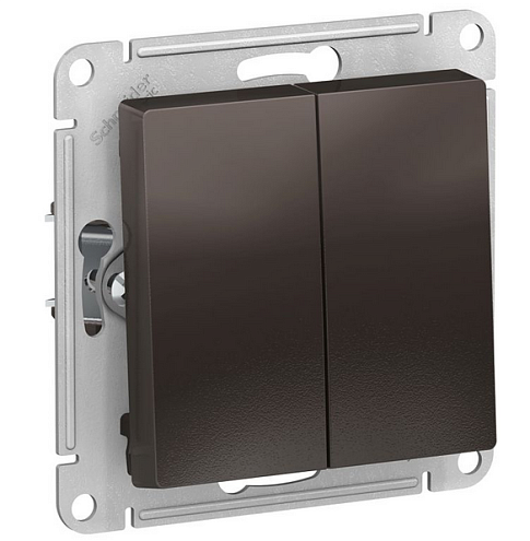 Механизм выключателя 2-кл. ATLAS DESIGN (сх.5) 10АХ мокко SchE ATN000651: фотография 1