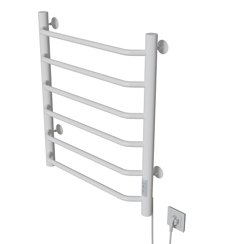 Полотенцесушитель Mixline Mira  80х50 таймер, 253 Вт, 6 перекладин, электрический белый: фотография 1