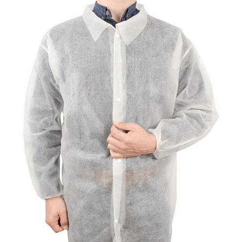 Халат защитный "A.D.M.", 135х110см, размер XXL, белый, спанбонд: фотография 1