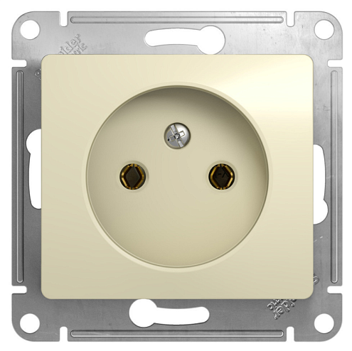 Розетка 1-местная Glossa 16А IP20 без заземления механизм бежевый Systeme Electric GSL000241: фотография 1