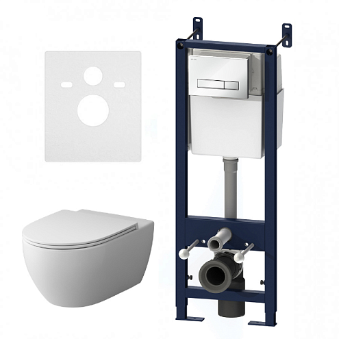 Комплект инсталляция AM.PM IS30201.111700 с подвесным унитазом Awe FlashClean, с сиденьем микролифт и клавишей смыва Start S: фотография 1