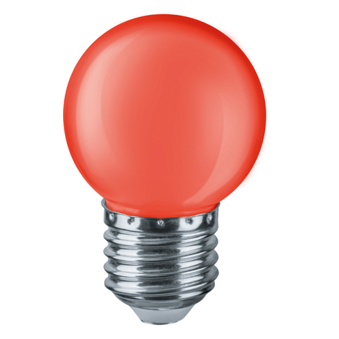 Лампа светодиодная 71 827 NLL-G45-1-230-R-E27 1Вт шар E27 176-264В красный Navigator 71827: фотография 1