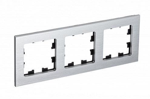 Рамка 3-местная AtlasDesign Nature металл серебро Systeme Electric ATN312103: фотография 1