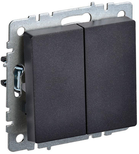 Выключатель проходной 2-кл. СП BRITE ВС10-2-6-БрЧ 10А черн. IEK BR-V22-0-10-K02: фотография 1