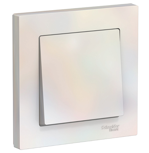 Выключатель 1-клавишный AtlasDesign (сх.1) 10АХ в сборе жемчуг Systeme Electric ATN000412: фотография 1