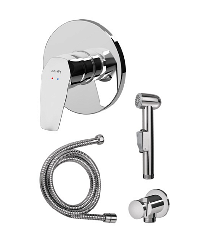 Гигиенический душ со смесителем AM.PM Gem F40H9000 встраиваемый, шланг 1500, держатель, хром: фотография 1