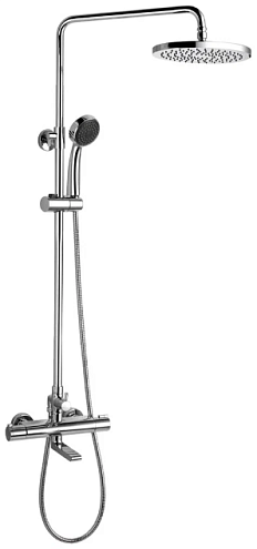 Смеситель Lemark &quot;Йети&quot; LM7862C для ванны термостатический с верхней лейкой &quot;Тропический дождь&quot;, 1-функциональная лейка хром: фотография 1