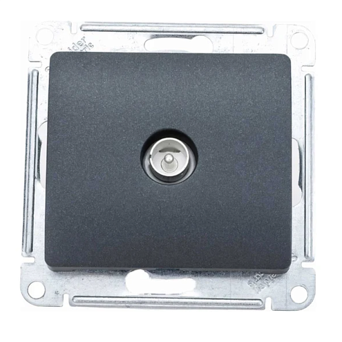 Розетка телевизионная TV Glossa коннектор механизм антрацит SE GSL000793: фотография 1