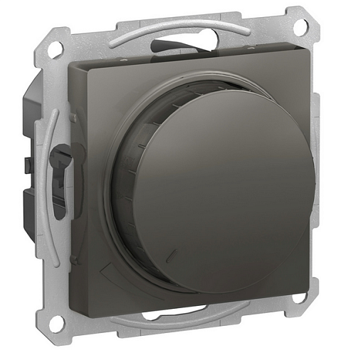 Механизм светорегулятора (диммера) ATLAS DESIGN поворотно-нажимной 630Вт сталь SchE ATN000936: фотография 1