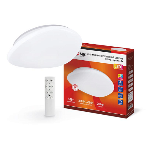 Светильник светодиодный COMFORT STONE 55Вт 230В 3000-6500К 4400лм 450х90мм с пультом ДУ IN HOME 4690612034591: фотография 1