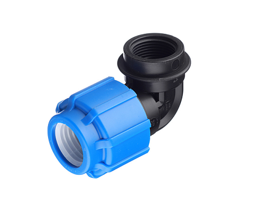 Отвод ПЭ 32х1&quot; внутренняя резьба  обжимной ТПК-Аква: фотография 1