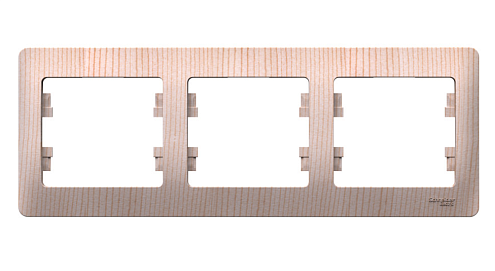 Рамка 3-местная Glossa горизонтальная сосна Systeme Electric GSL001503: фотография 1