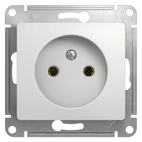 Розетка 1-м СП Glossa 16А IP20 без заземления, механизм, белая SE GSL000141: фотография 1