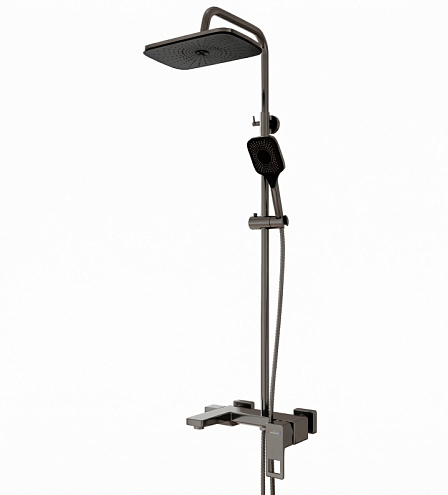 Душевая система 35к MIXLINE ML2409GR излив лейка 3 позиции +лейка "Тропический душ" графит: фотография 1