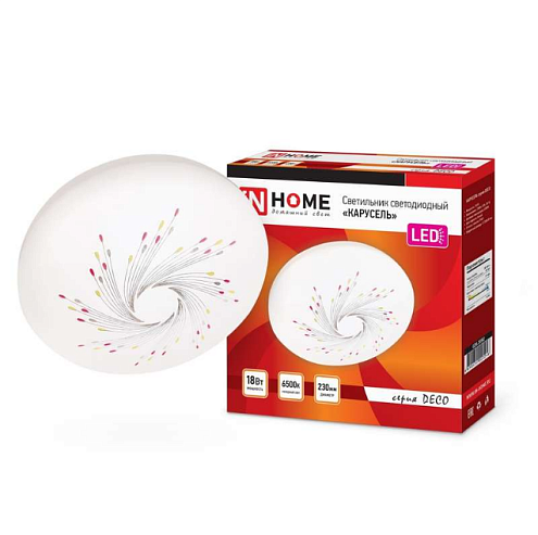 Светильник светодиодный DECO 18Вт 230В 6500К 1170лм 230мм КАРУСЕЛЬ IN HOME 4690612022246: фотография 1