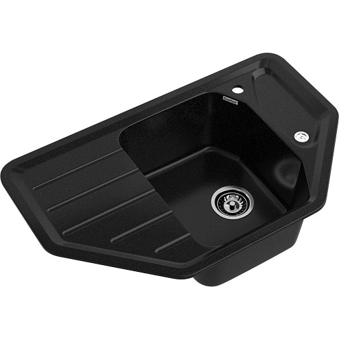 Мойка GRANFEST GF-C800E угловая 790х490 мм черный: фотография 1