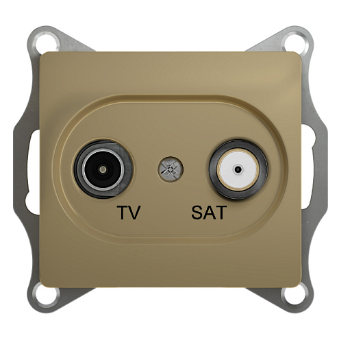 Розетка телевизионная оконечная TV/SAT Glossa 1дБ механизм титан Systeme Electric GSL000497: фотография 1