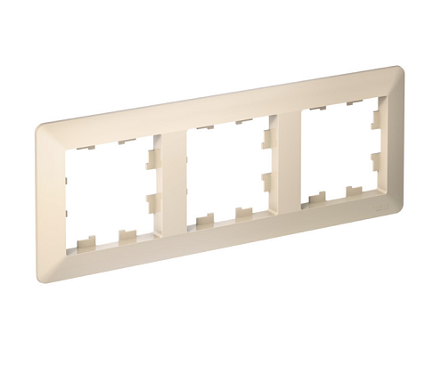 Рамка 3-местная AtlasDesign Air бежевый/дымчатый белый Systeme Electric ATN220203: фотография 1