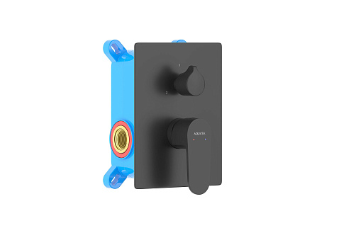 Смеситель для ванны (внешняя и скрытая часть) Aquatek матовый черный AQ1246MB Оберон: фотография 1